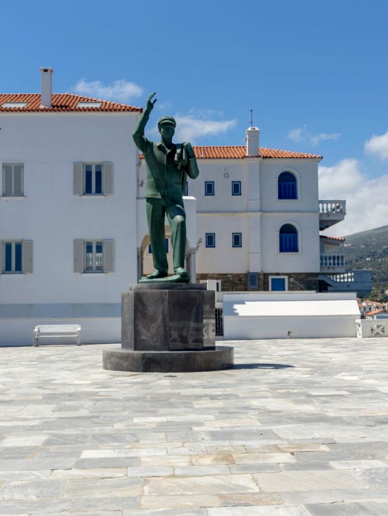 04/30/2019.,Andros,Island,,Greece,,Cyclades.,Statue,Dedicated,To,The,Unknown